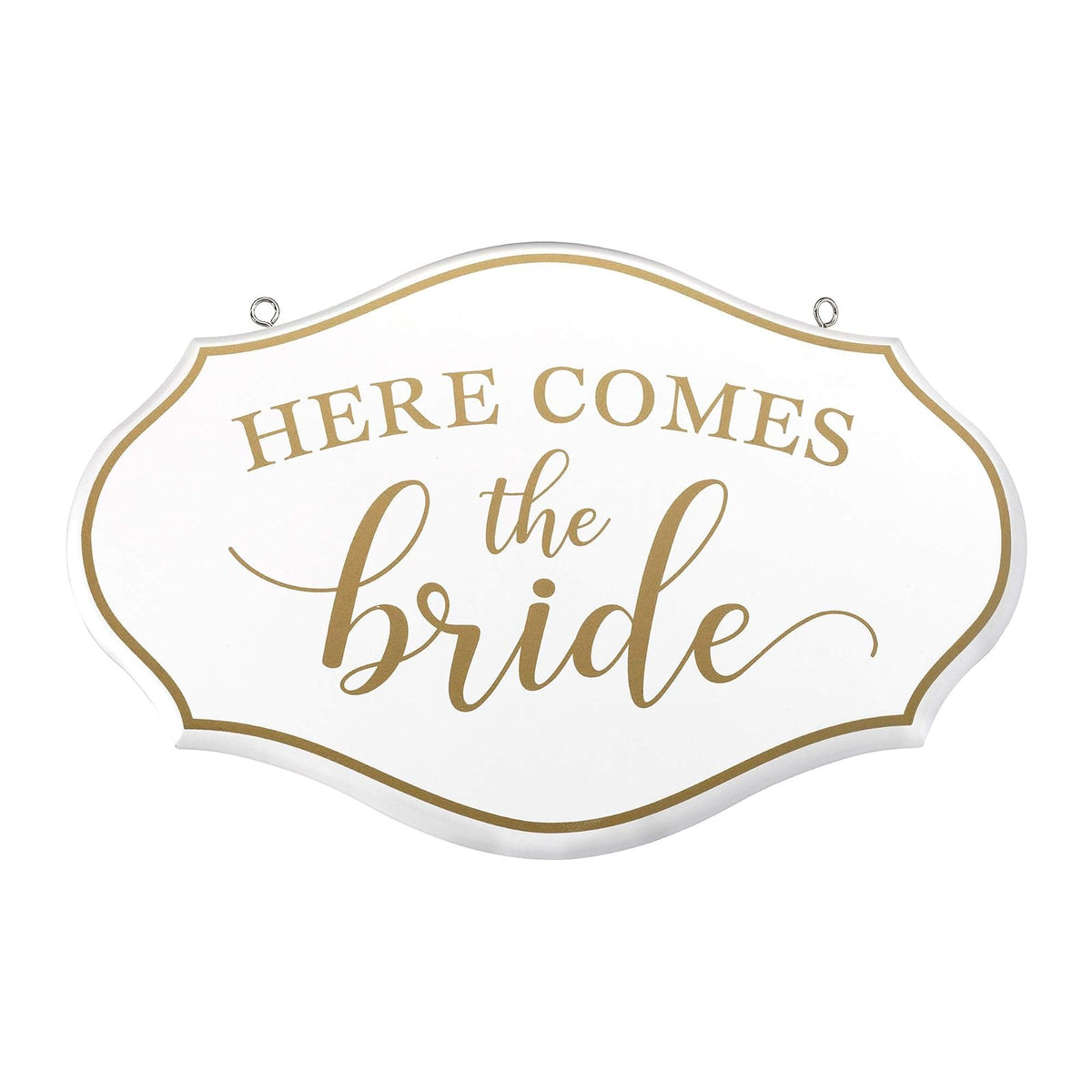 Blue Sky Clayworks Lillian Rose Comes The Bride Flower Girl Ring Bearer Sign, 11"x7", White
