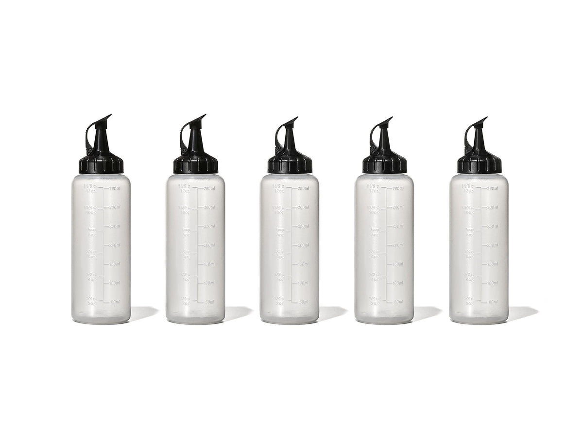 OXO Bottle, 12 oz (Pack of 5), Clear/Black