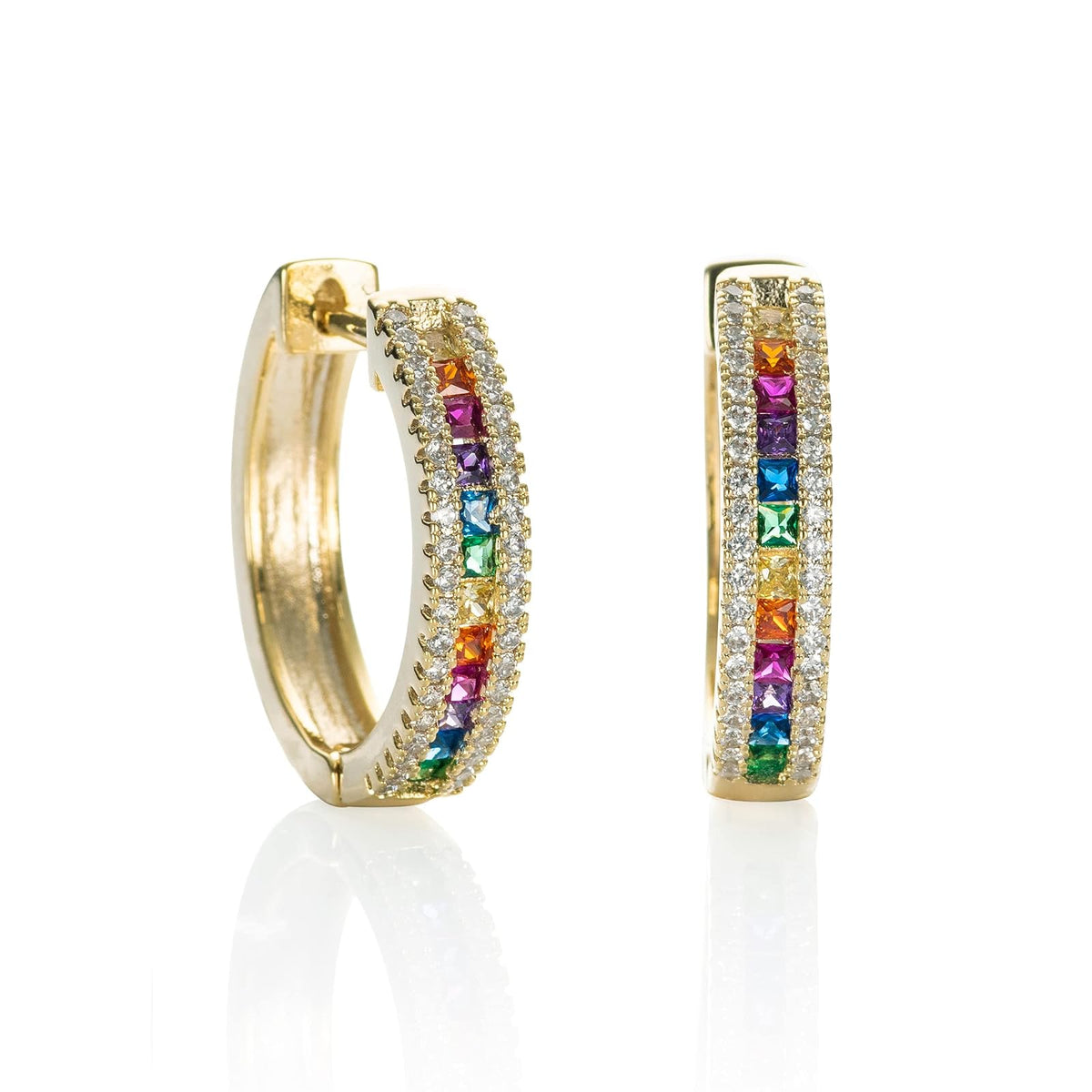 namana Earring, 4 mm, Rainbow/Gold
