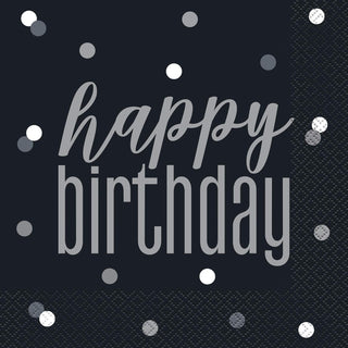 Unique Disposable Napkin, Happy Birthday, Black