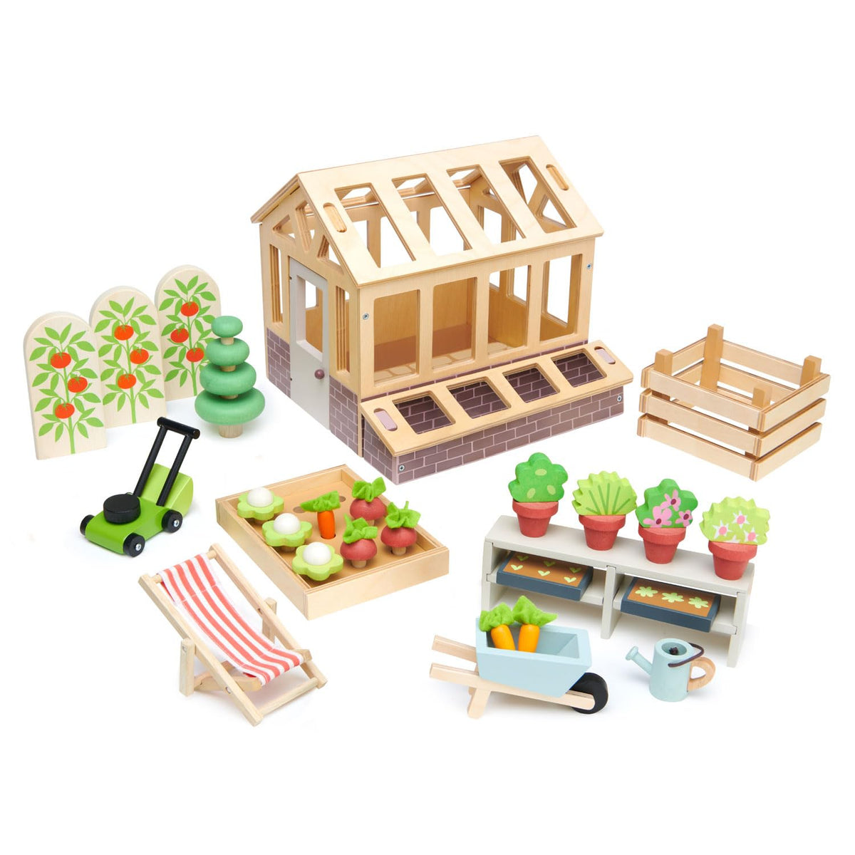 Tender Leaf Toys - Realistic Natural Pretend Play Greenhouse Garden Set for Age 3+