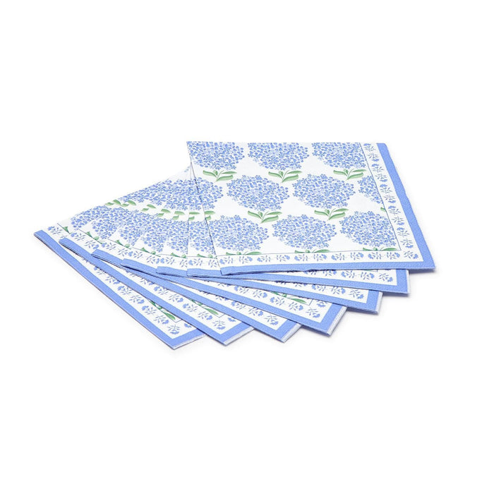 Two's Company Hydrangea 3-Ply Paper Napkins - Elegant Floral Design Cocktail Napkin Set, 20 Pack - Perfect for Special Occasions and Everyday Use