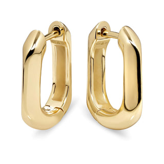 DEVATA Earring, 15mm x 12mm x 3mm, Gold Plated/Beveled Hoop DRD1131