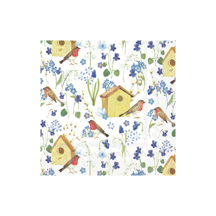 ihr SINCE 1977 Disposable Napkin, 20-Count Lunch Size, Birdhouse In Spring