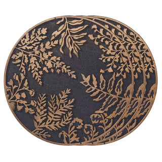 Home Furnishings By Larry Traverso Raw Materials, 11-3/4 inches, Ferns, Black wi