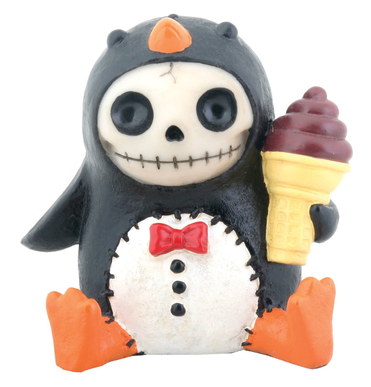 Pacific Trading SUMMIT COLLECTION Furrybones Pen Pen Signature Skeleton in Penguin Costume Holding Ice Cream Cone