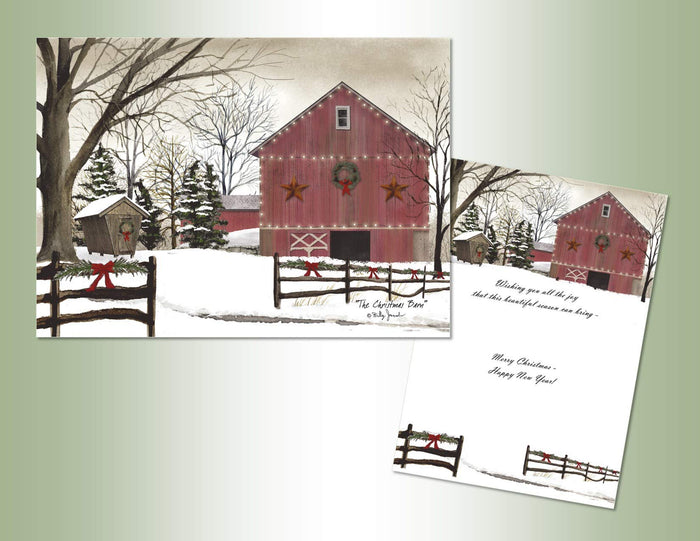 Lux Press Group Barn Scene Christmas Cards, Country Farm Design