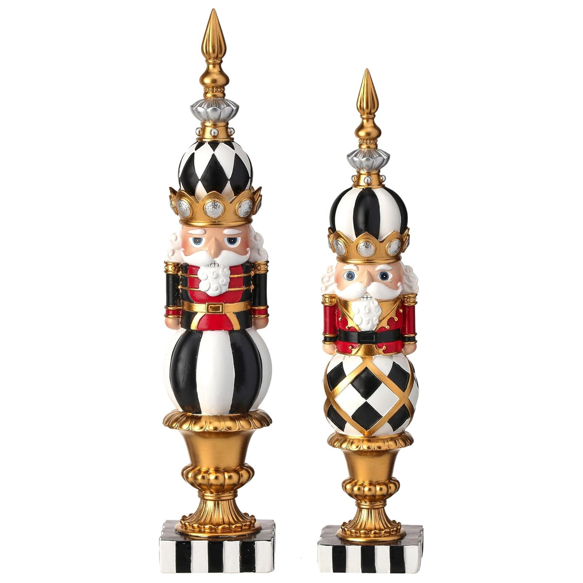 Regency International Figurine, 13 inches and 15 inches, Red, Black, White