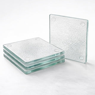 Creative Home Drink Coaster, 4 x 4 Inch, Textured Clear
