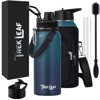 Trek Leaf Bottle, 32 Ounces, Deep Water