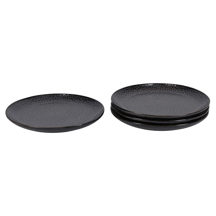 BIA Cordon Bleu Dishware Plate, Contains 4 Pieces, Black
