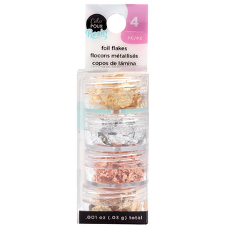 American Crafts Glitter, One Size, Foil Flakes - Metallic 4/Pkg