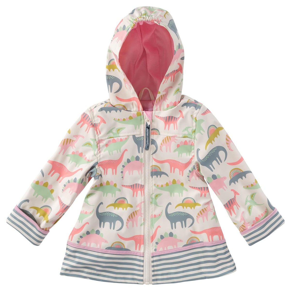 Stephen Joseph Kids Raincoat, Pink Dino, 3T