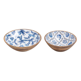 Mud Pie Dishware Bowl, small 4" x 12" dia | large 4" x 14" dia, Blue