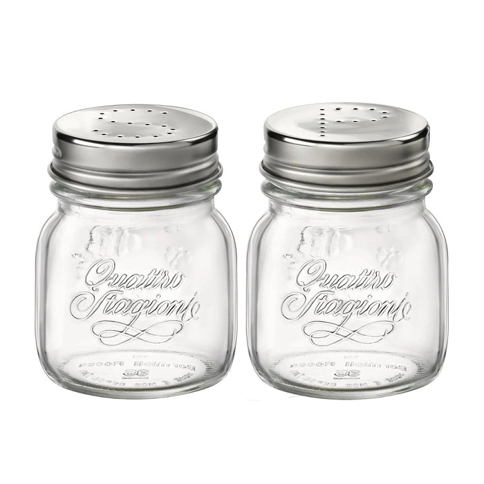 Bormioli Rocco Food Storage Container, Salt and Pepper, Clear
