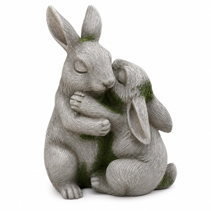 Comfy Hour 6 Inch Bunny Statue, Embracing Rabbit Garden Decor