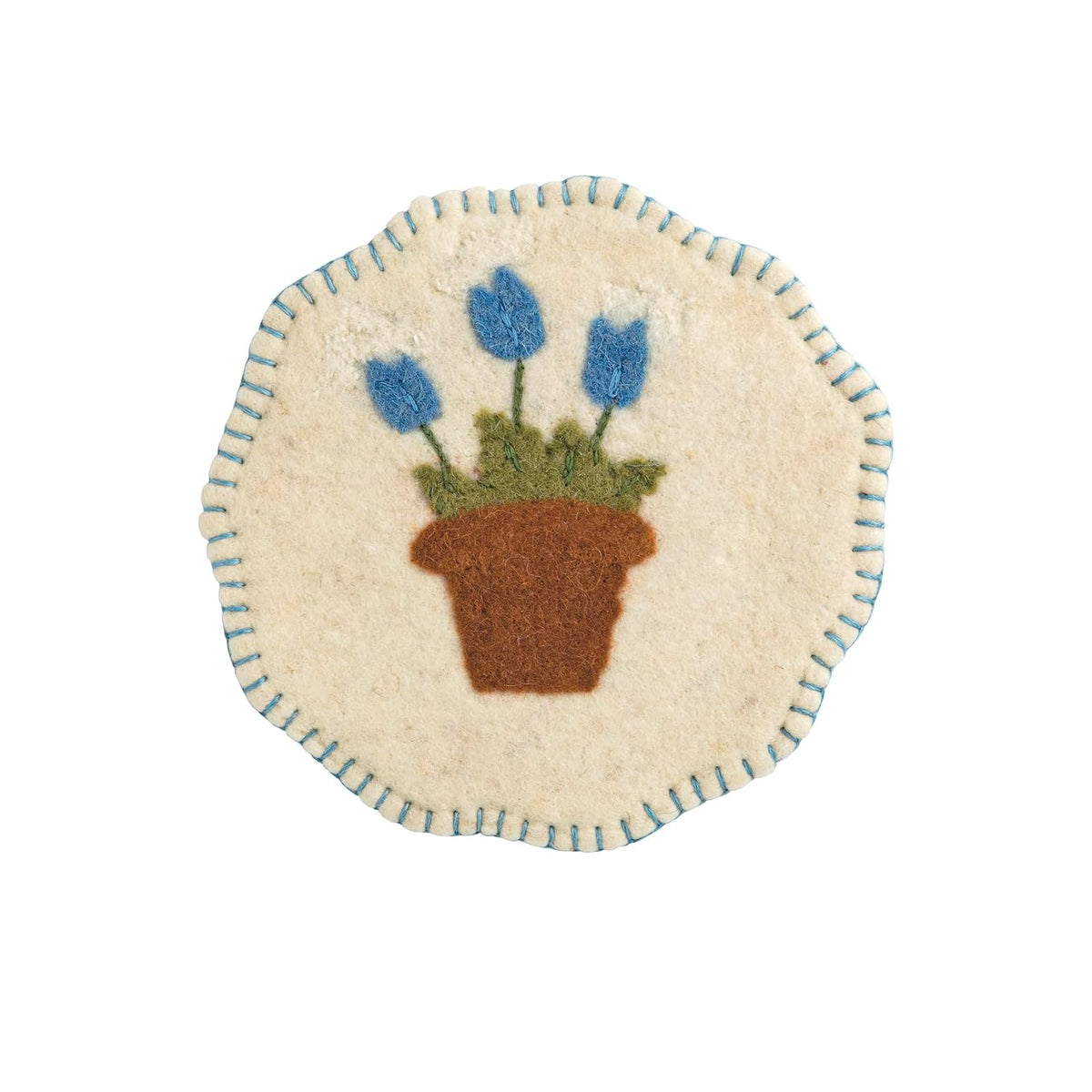 Mud Pie Trivet, 8" dia, Blue