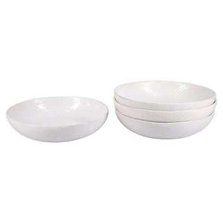 BIA Cordon Bleu Serene 32 oz Pasta Bowl, Set of 4, 8.25-inch Diameter, Creme