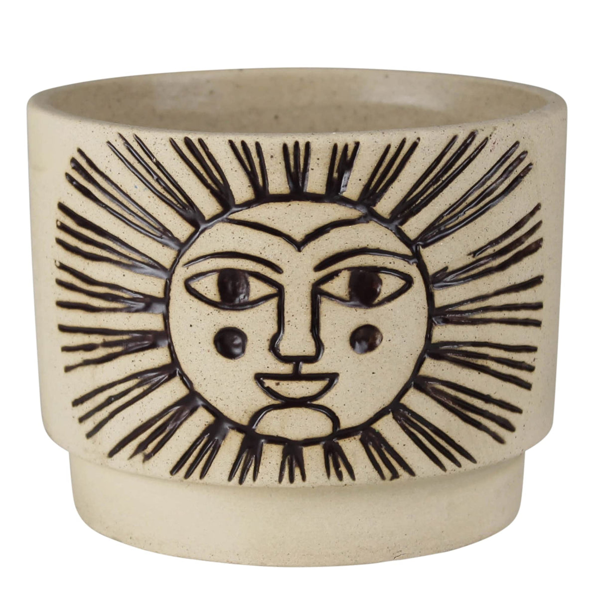 HomArt Sol Decorative Cachepot, 4.75-inch Diameter, Ceramic