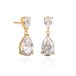 Diamond Treats Earring, 8mm, Clear-Gold
