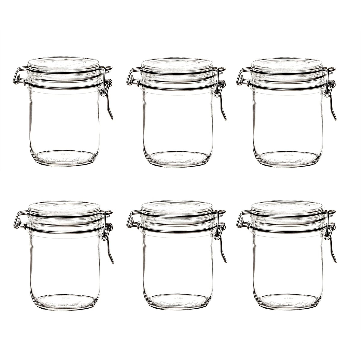 Bormioli Rocco Food Storage Container, 17 oz., Set of 6, Clear