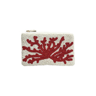 Bamboo Trading Cosmetic Case, 7 inches x 4.7 inches, Red & White