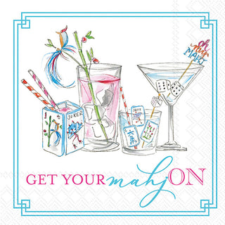 ihr SINCE 1977 Disposable Napkin, 10" x 10", Mahjong Drinks
