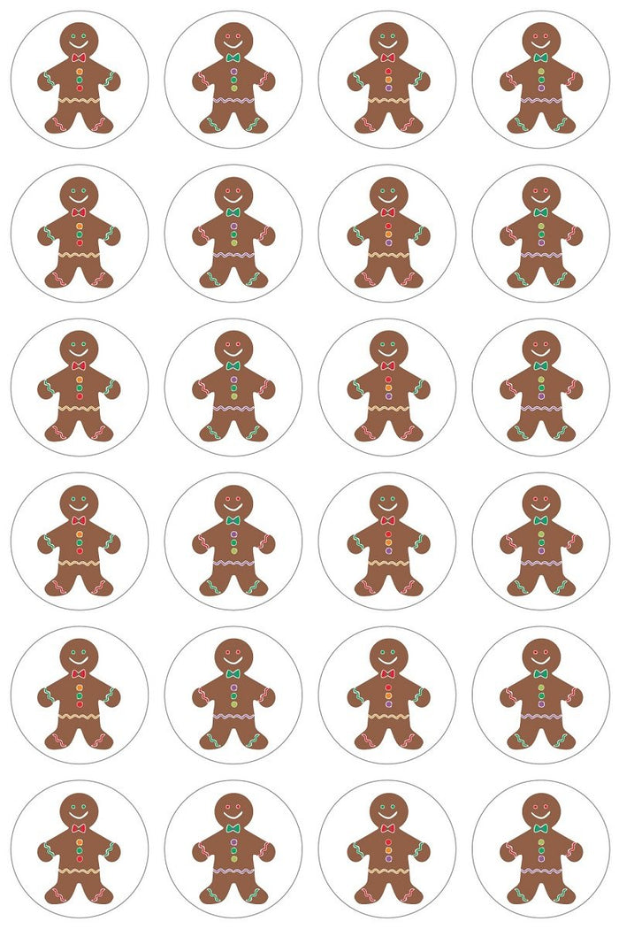 Hygloss Products Winter Christmas Gingerbread Man Stickers - 72 Sticker - 1 Inch, 3 Sheets