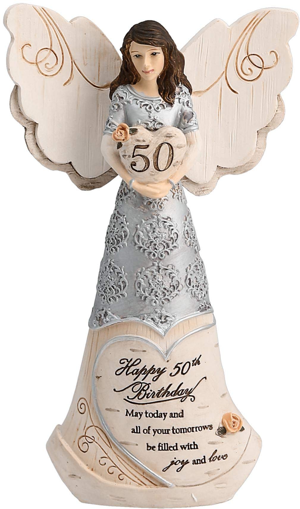 Pavilion Gift Company Figurine, 6", Beige, Silver