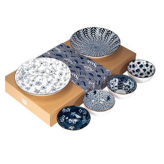 Urban Tokyo Dishware Place Setting, 10 Ounce, Blue And White