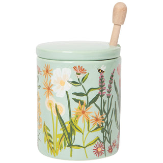 Now Designs Food Storage Container, DIA3 x H4in, Bees & Blooms