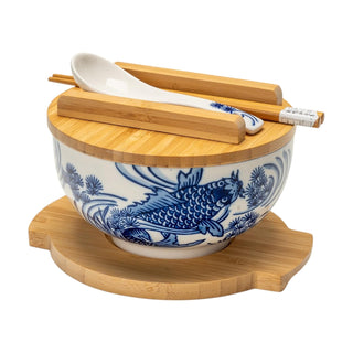 Urban Tokyo Dishware Bowl, 6"D, White and BLue