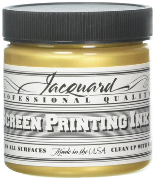 Jacquard Professional Screen Print Ink, Water-Soluable, 4oz Jar, Gold (120)