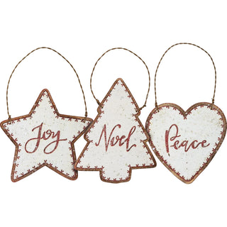 Primitives by Kathy Hanging Ornament, White With Gold Accents, Classic