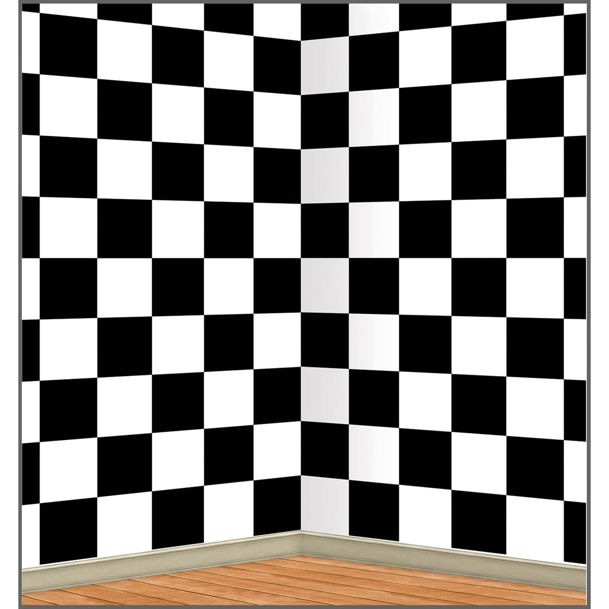 Beistle Backdrop, Birthday Party Decoration, Black/White