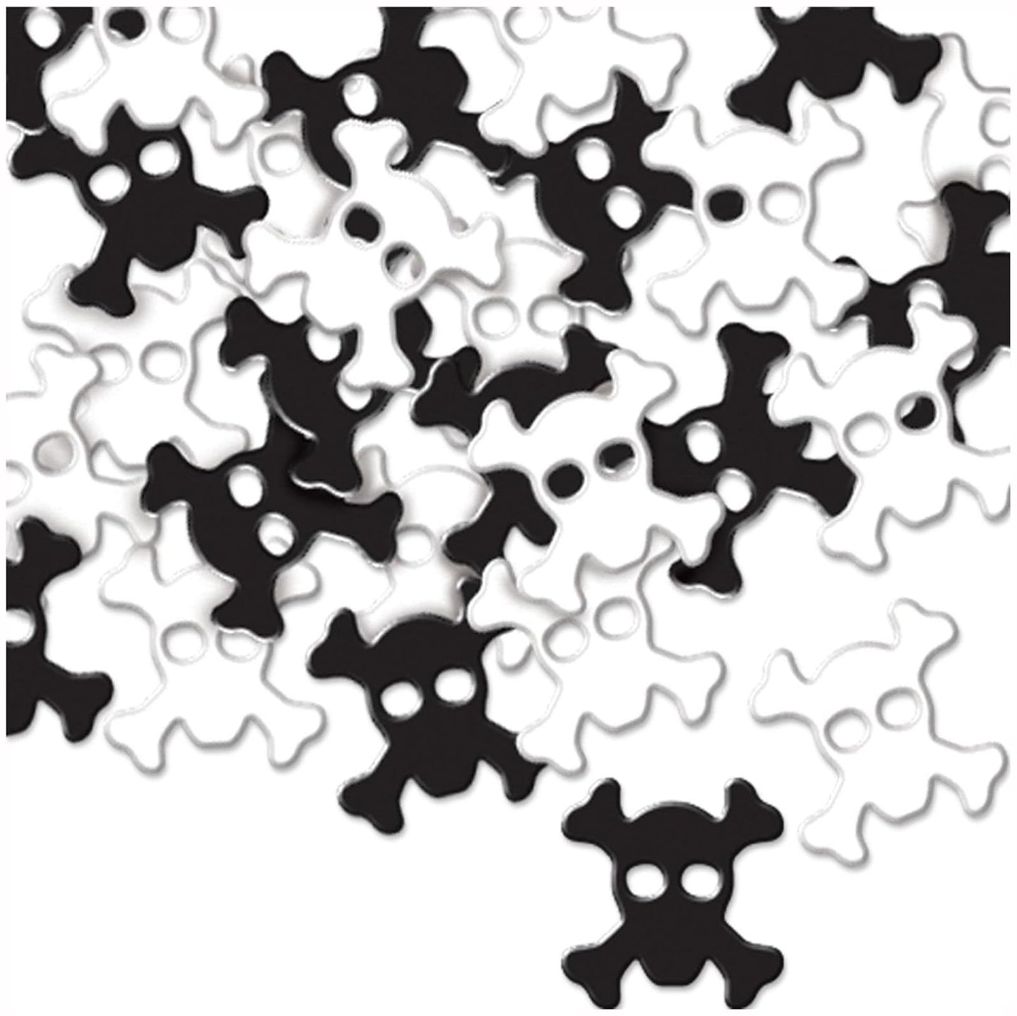 Beistle 57135 Fanci-Fetti Skull and Crossbones Black/White, 1 oz.