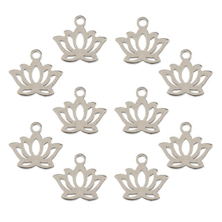 John Bead Charm, 10x9mm, Silver