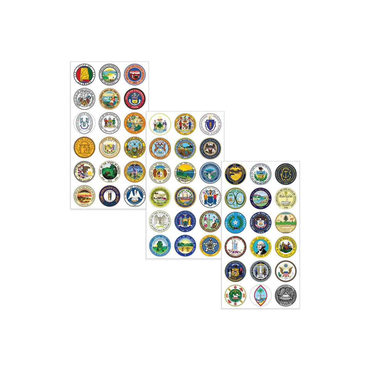 Hygloss Sticker Decal, 4 Sets, 50 State Seals