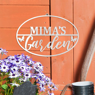 ROCC RUSTED ORANGE CRAFTWORKS CO. Garden Oval for Her (Mima's)-Garden Signs Decorative Outdoor-Grandma's Garden Sign-Outdoor Signs-mom's Garden-Grandma Garden Decor-Gardening Signs-Grandmas Garden