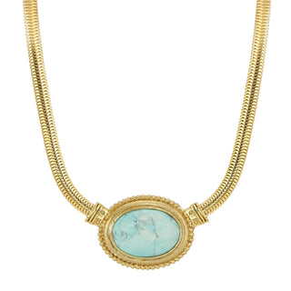 1928 Jewelry Company Necklace, 16"L x 1.15"H x 1.83"W, Turquoise