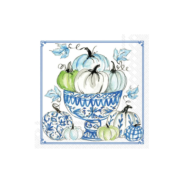 ihr SINCE 1977 Disposable Napkin, 5" x 5", Chinoiserie Pumpkins