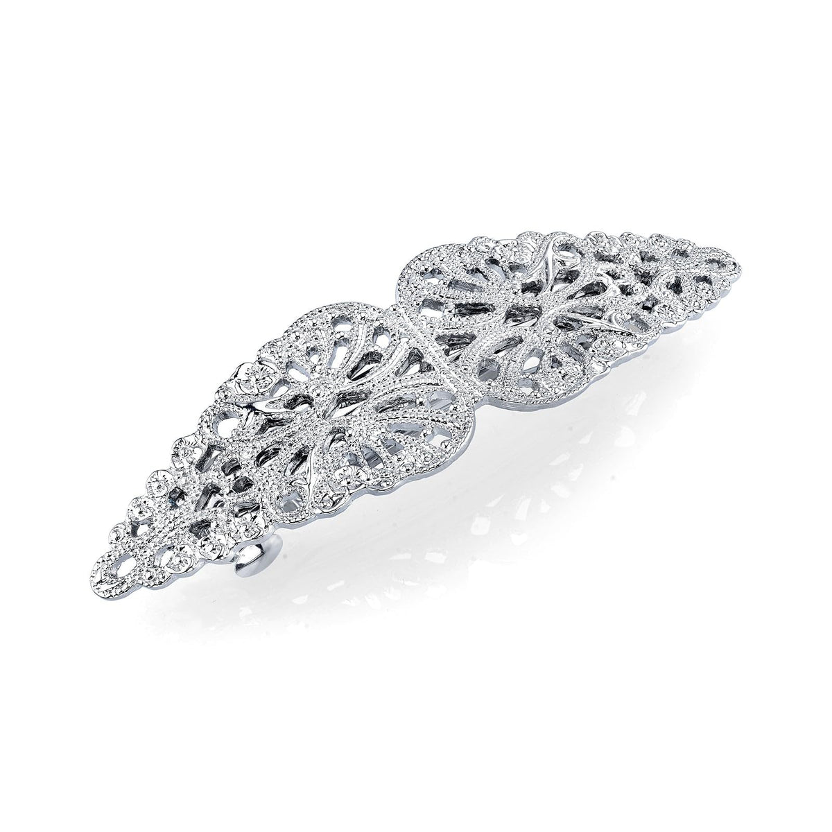 1928 Jewelry Company Hair Clip, 1 Count (Pack of 1), Silver