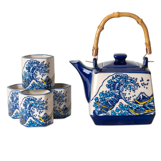 Urban Tokyo Teapot, 20 Fl oz, Blue/White
