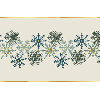 Santa Barbara Design Studio Table Runner, 25' L x 18" W, Blue Snowflakes