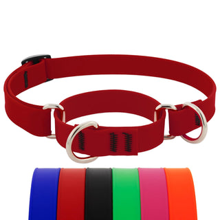 LupinePet Animal Collar, Medium: Adjusts from 14 to 20 in, 3/4-in wide, Brick Re