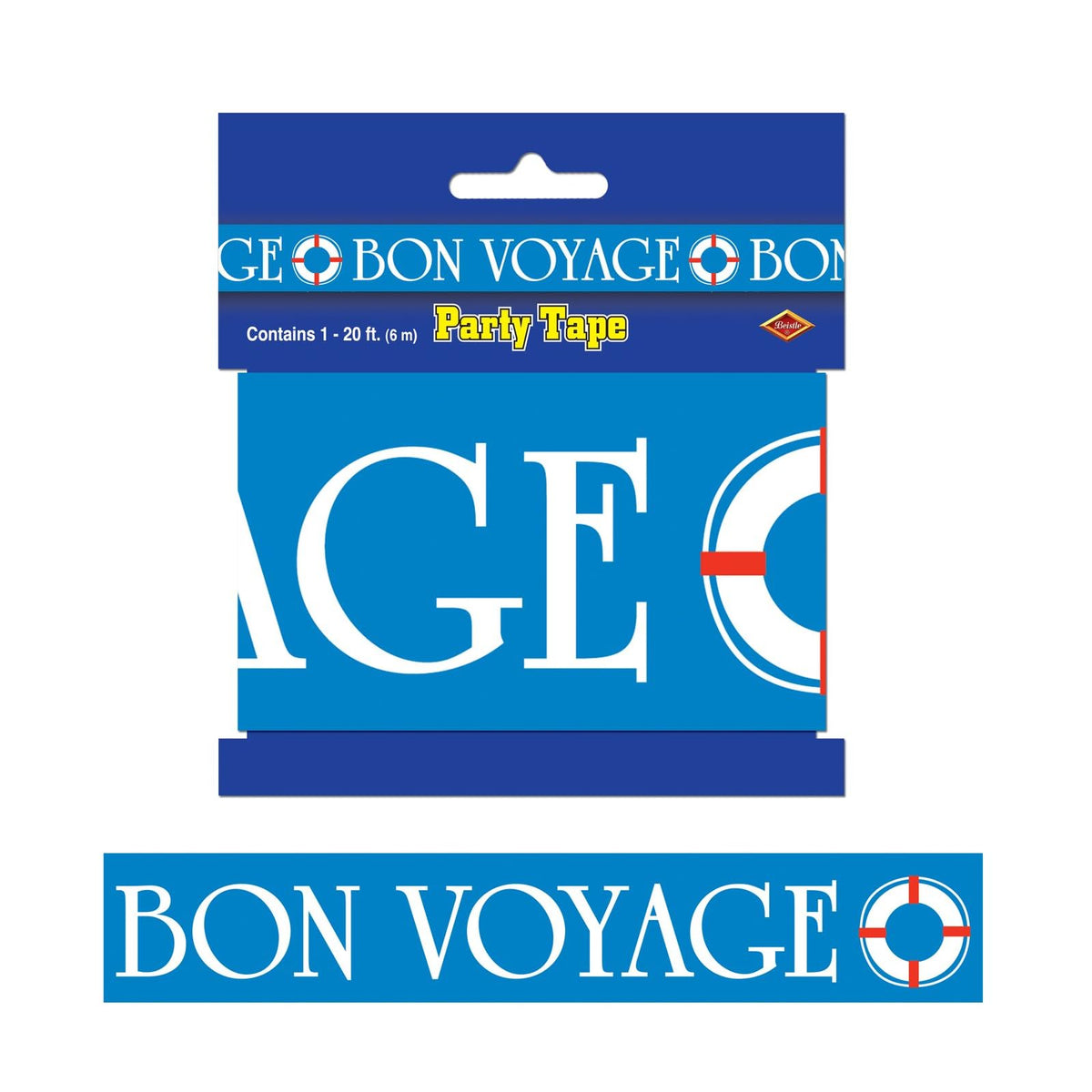 Beistle Banner, 3" x 20', Blue/White/Red