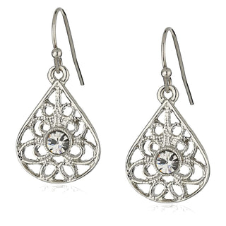 1928 Jewelry Company Earring, 1.18"L x 0.54"W, Crystal Clear