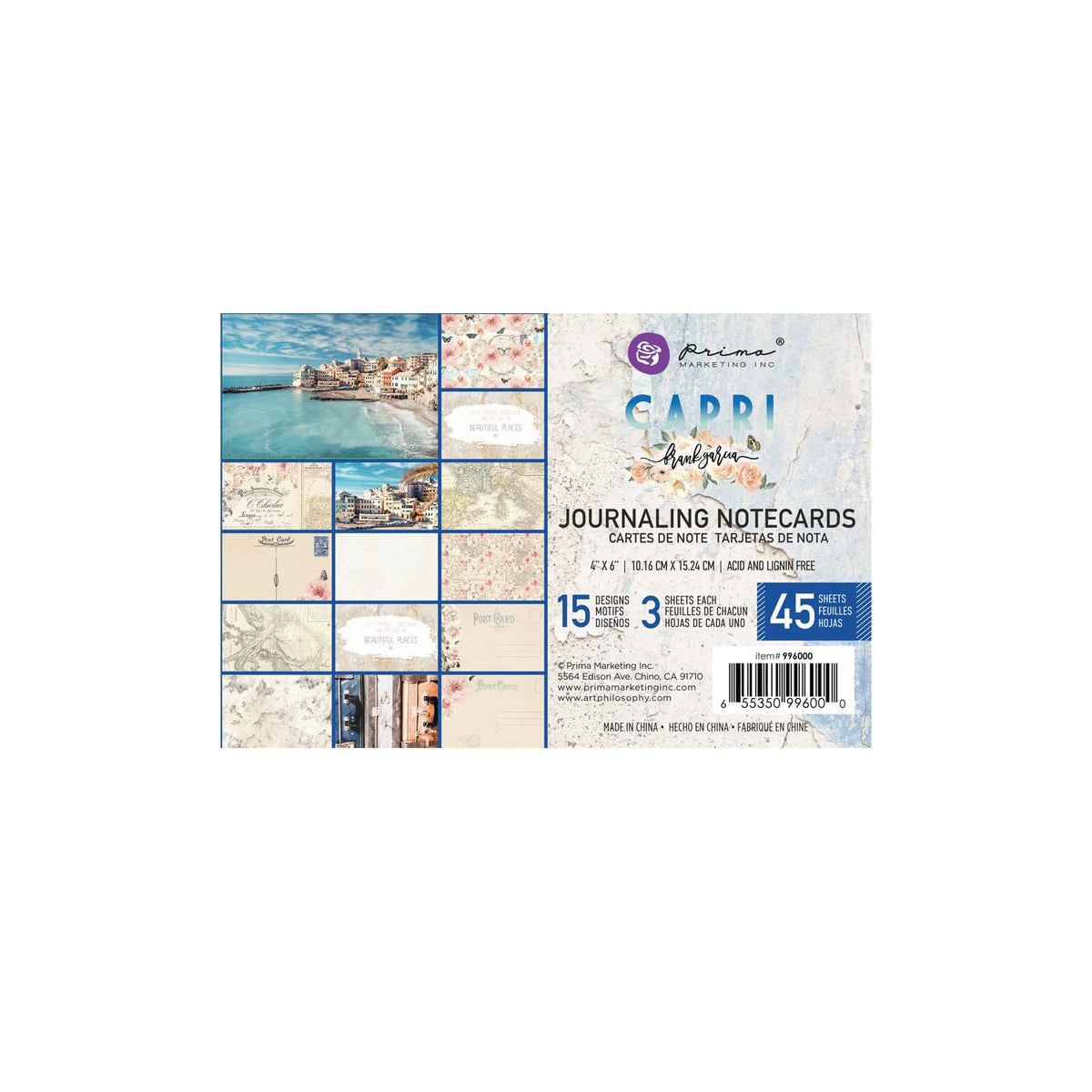 PRIMA MARKETING INC Card Stock, With Love 3"x4" Journaling Cards 45 sheets, Mult