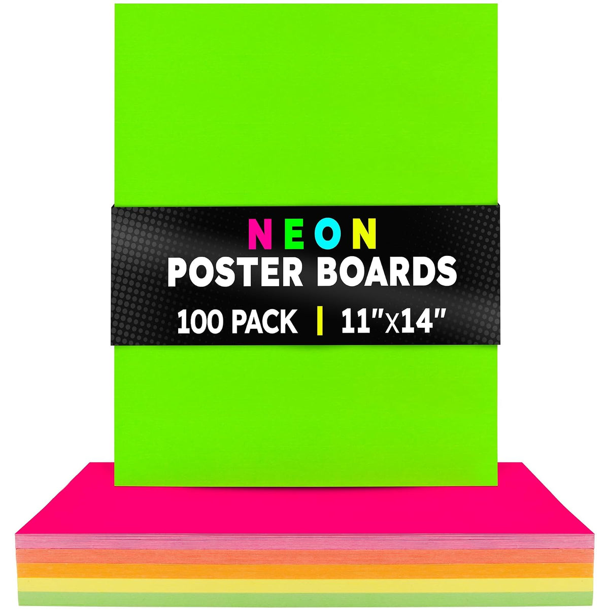 Hygloss Card Stock, 11 x 14-Inch, Assorted Neon Colors