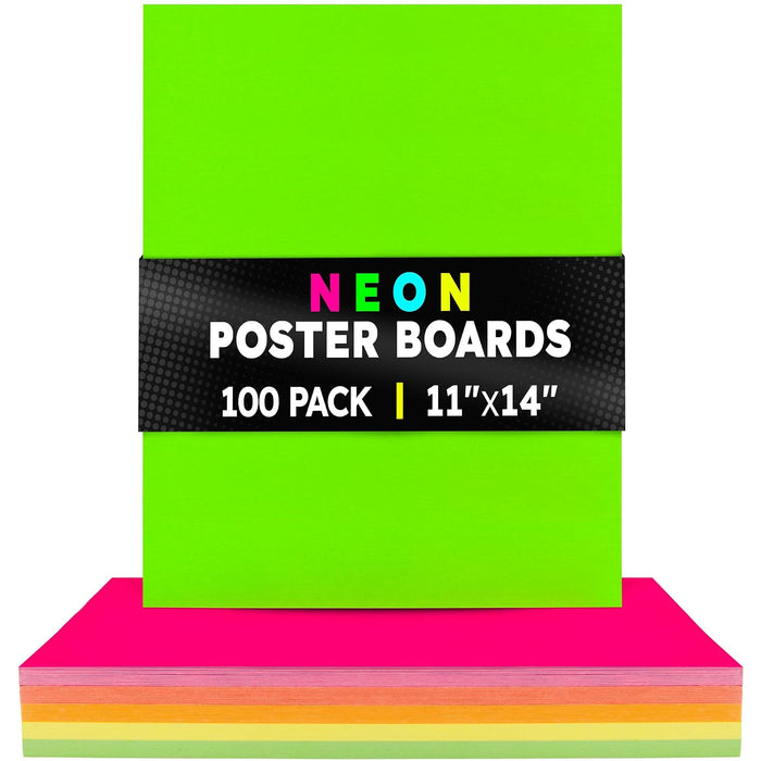 Hygloss Card Stock, 11 x 14-Inch, Assorted Neon Colors